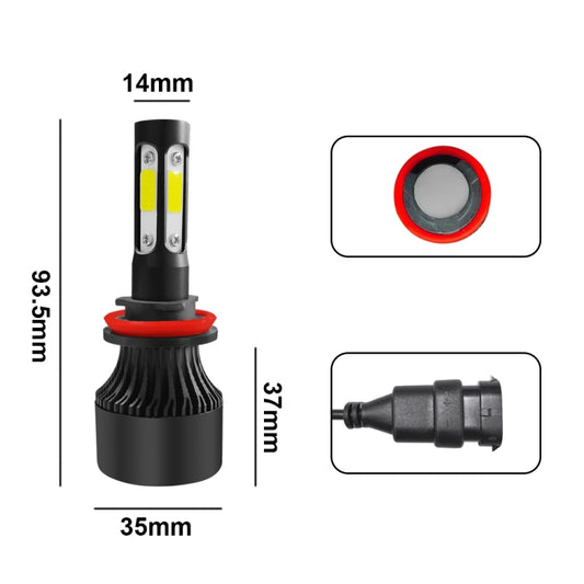 2 PCS S2 H8 / H9 / H11 DC9-36V / 25W / 6000K / 2500LM IP68 Car LED Headlight Lamps (Cool White) - LED Headlamps by buy2fix | Online Shopping UK | buy2fix