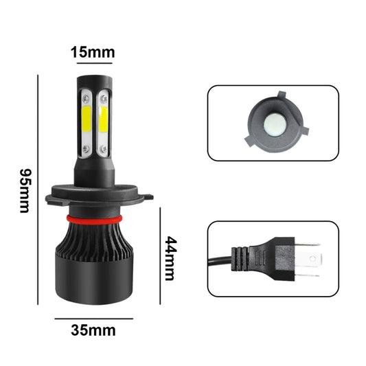2 PCS S2 H4 / HB2 / 9003 DC9-36V / 25W / 6000K / 2500LM IP68 Car LED Headlight Lamps (Cool White) - LED Headlamps by buy2fix | Online Shopping UK | buy2fix