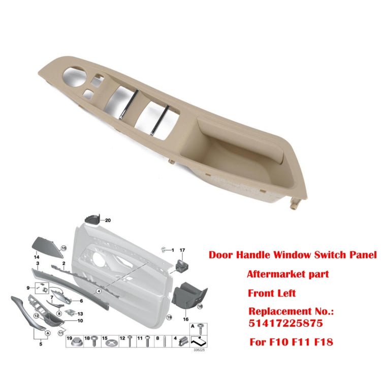 Door Left Front Handle Window Switch Panel 51417225875 for BMW 5 Series(Beige) - Door Handles by buy2fix | Online Shopping UK | buy2fix