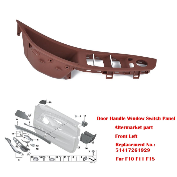 Door Left Front Handle Window Switch Panel 51417225875 for BMW 5 Series(Brown) - Door Handles by buy2fix | Online Shopping UK | buy2fix
