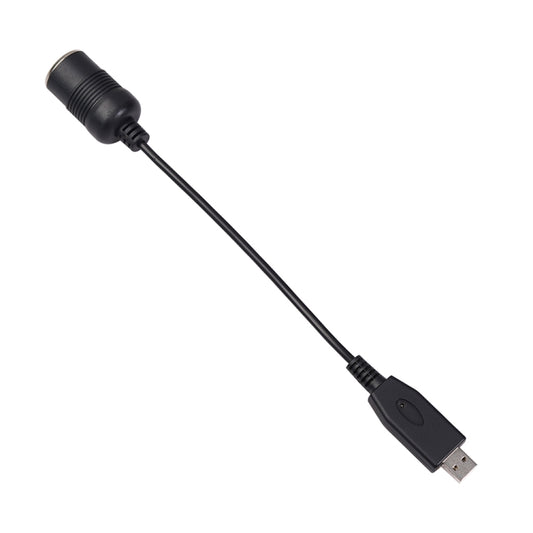 Car Converter USB Port to Car Cigarette Lighter Socket Female 5V to 12V Boost Power Adapter Cable (Black) - Cigar Socket by buy2fix | Online Shopping UK | buy2fix