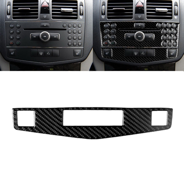 Car Carbon Fiber Center Console Panel Decorative Sticker for Mercedes-Benz W204 C Class 2007-2010 by buy2fix