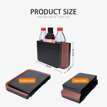 929 Car Foldable Hanging Trash Can Storage Bin with Small Table (Black) by buy2fix