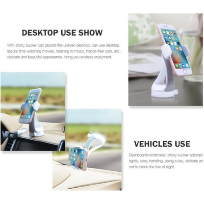 GB-452 Universal Car Suction Cup Mount Bracket Phone Holder (White) - Universal Car Holders by buy2fix | Online Shopping UK | buy2fix