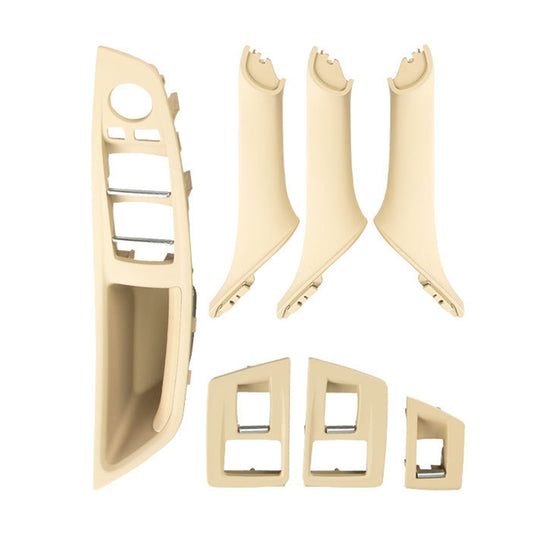 Car High Configuration Version Inside Doors Handle Pull Trim Cover 5141 7225 873 for BMW F10 F18, Left Driving (Beige) - In Car by buy2fix | Online Shopping UK | buy2fix