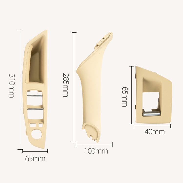 Car Imported Version Inside Doors Handle Pull Trim Cover 5141 7225 873 for BMW F10 F18, Left Driving (Beige White) - Door Handles by buy2fix | Online Shopping UK | buy2fix