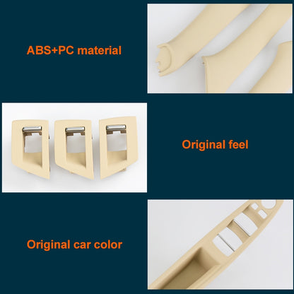 Car Imported Version Inside Doors Handle Pull Trim Cover 5141 7225 873 for BMW F10 F18, Left Driving (Beige White) - Door Handles by buy2fix | Online Shopping UK | buy2fix