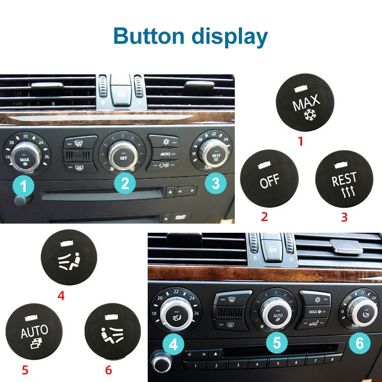Car Air Conditioner Panel Switch Button RIGHT Key 6131 9250 196-1 for BMW E60 2003-2010, Left Driving - Car Switches by buy2fix | Online Shopping UK | buy2fix