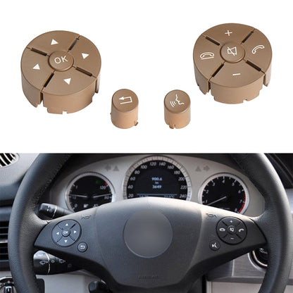 1 Pair Car Steering Wheel Switch Buttons Panel for Mercedes-Benz W204 2007-2014, Left Driving(Beige) - Car Switches by buy2fix | Online Shopping UK | buy2fix