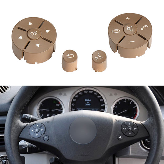 1 Pair Car Steering Wheel Switch Buttons Panel for Mercedes-Benz W204 2007-2014, Left Driving(Beige) - Car Switches by buy2fix | Online Shopping UK | buy2fix