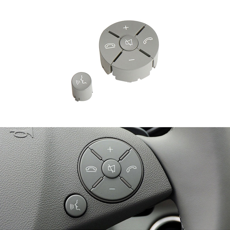 Car Right Side Steering Wheel Switch Buttons Panel for Mercedes-Benz W204 2007-2014, Left Driving(Grey) by buy2fix