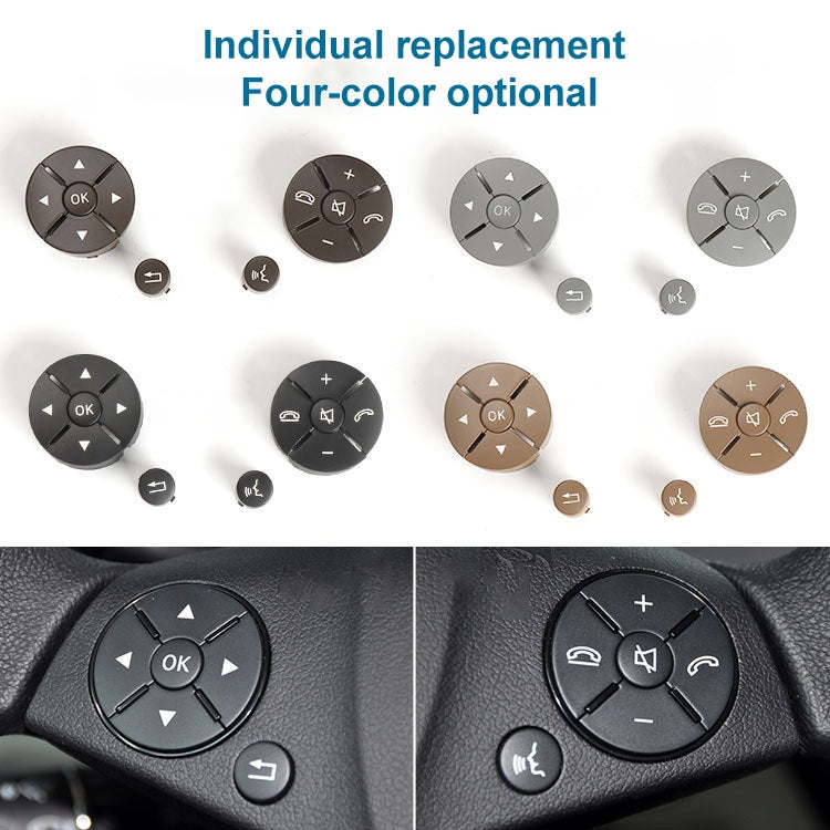 Car Right Side Steering Wheel Switch Buttons Panel for Mercedes-Benz W204 2007-2014, Left Driving(Grey) by buy2fix