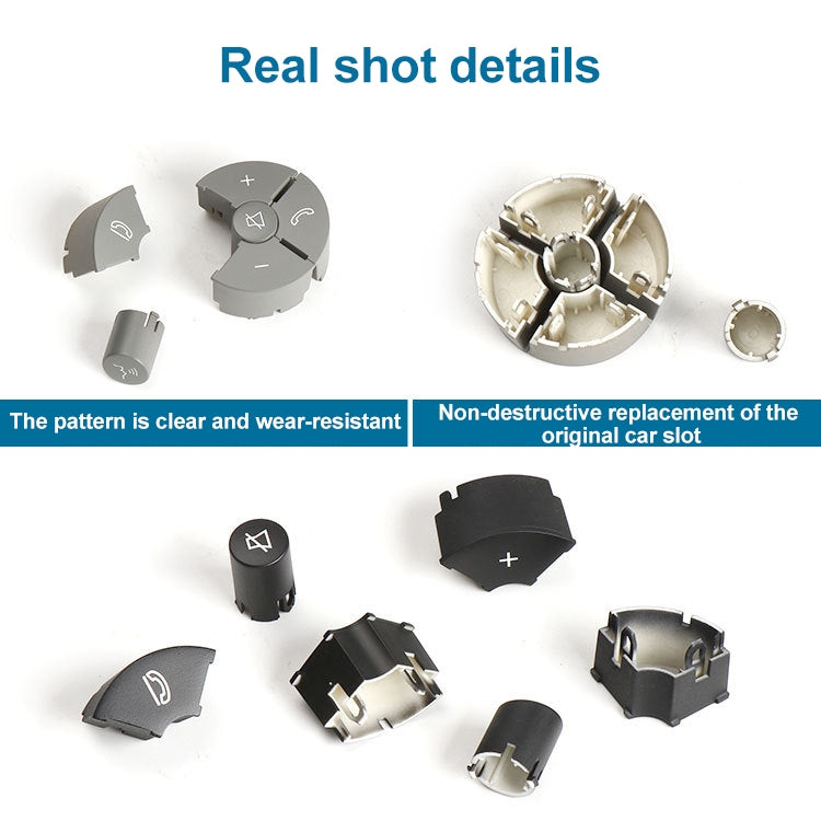 Car Right Side Steering Wheel Switch Buttons Panel for Mercedes-Benz W204 2007-2014, Left Driving(Grey) by buy2fix