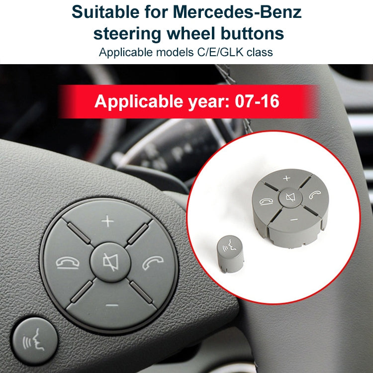 Car Right Side Steering Wheel Switch Buttons Panel for Mercedes-Benz W204 2007-2014, Left Driving(Grey) by buy2fix