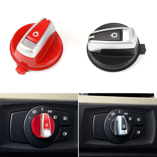 Car Headlight Switch Button Knob Cover Trim 6131 6932 796 for BMW X1 2009-2015, Left Driving(Red) - Car Switches by buy2fix | Online Shopping UK | buy2fix