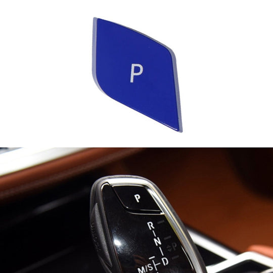 Auto-Schalthebel, Auto-Parkknopf, Buchstabe P, Kappe für BMW G-Chassis-Serie, Linksverkehr (Blau)
