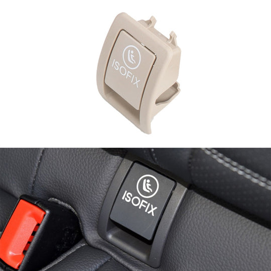 Car Rear Child ISOFIX Switch Seat Safety Cover 2059200513 for Mercedes-Benz W205 2015-2021, Left and Right Driving (Beige)