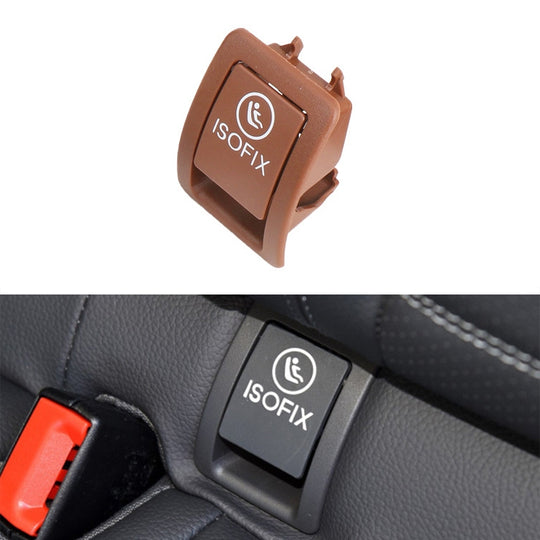 Car Rear Child ISOFIX Switch Seat Safety Cover 2059200513 for Mercedes-Benz W205 2015-2021, Left and Right Driving (Brown)