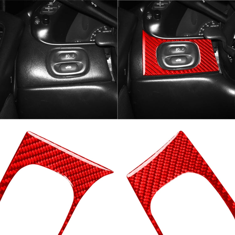 Carbon Fiber Car Headlight Switch Panel Sticker for Chevrolet Corvette C5 1998-2004, Left Drive(Red) - Car Interior Mouldings by buy2fix | Online Shopping UK | buy2fix