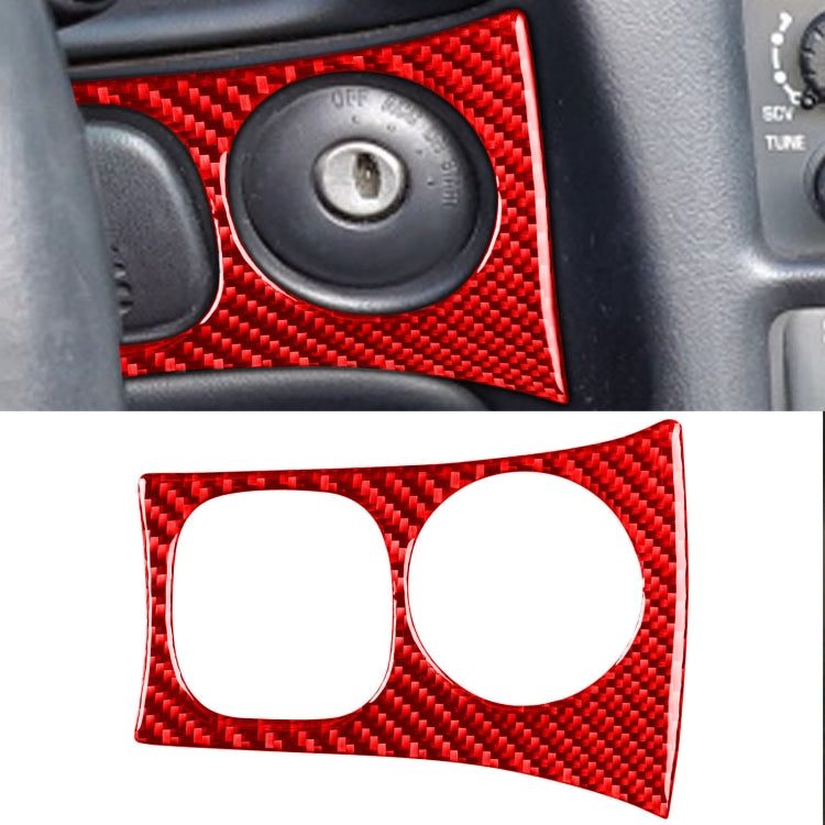 Carbon Fiber Car Key Panel Sticker for Chevrolet Corvette C5 1998-2004, Left Drive(Red) - Car Interior Mouldings by buy2fix | Online Shopping UK | buy2fix