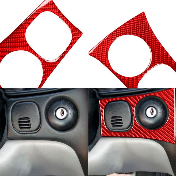 Carbon Fiber Car Key Panel Sticker for Chevrolet Corvette C5 1998-2004, Left Drive(Red) - Car Interior Mouldings by buy2fix | Online Shopping UK | buy2fix