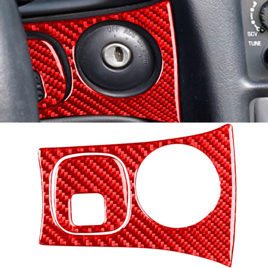 2 in 1 Carbon Fiber Car Key Panel Sticker for Chevrolet Corvette C5 1998-2004, Left Drive(Red) - Car Interior Mouldings by buy2fix | Online Shopping UK | buy2fix