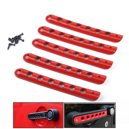 5 PCS Auto Handle Cover Door Aluminum Grab Handle Cover for Jeep Wrangler JK 4-Door 2007 -2017(Red) - Door Handles by buy2fix | Online Shopping UK | buy2fix