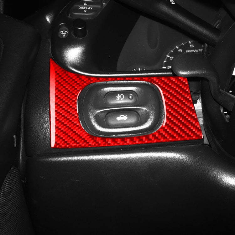 3 in 1 Carbon Fiber Car Headlight Key Panel Sticker for Chevrolet Corvette C5 1998-2004, Left Drive(Red) - Car Interior Mouldings by buy2fix | Online Shopping UK | buy2fix