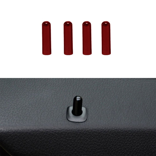 4 in 1 Autotürverriegelungsstift Türschraube Knauf Kappenabdeckung Verkleidung für BMW F10, Linksverkehr (Rot)