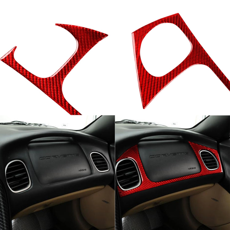 Carbon Fiber Car Front Passenger Seat Air Outlet Sticker for Chevrolet Corvette C5 1998-2004, Left Drive(Red) - Car Interior Mouldings by buy2fix | Online Shopping UK | buy2fix