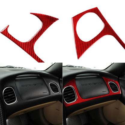 Carbon Fiber Car Front Passenger Seat Air Outlet Sticker for Chevrolet Corvette C5 1998-2004, Left Drive(Red) - Car Interior Mouldings by buy2fix | Online Shopping UK | buy2fix