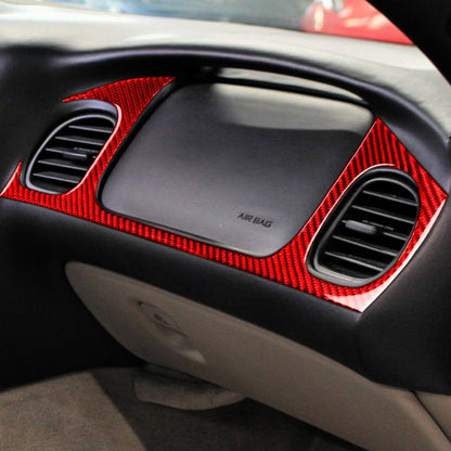 Carbon Fiber Car Front Passenger Seat Air Outlet Sticker for Chevrolet Corvette C5 1998-2004, Left Drive(Red) - Car Interior Mouldings by buy2fix | Online Shopping UK | buy2fix