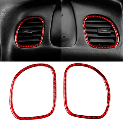 2 in 1 Carbon Fiber Car Front Passenger Seat Air Outlet Ring Sticker for Chevrolet Corvette C5 1998-2004, Left Drive(Red) - Car Interior Mouldings by buy2fix | Online Shopping UK | buy2fix