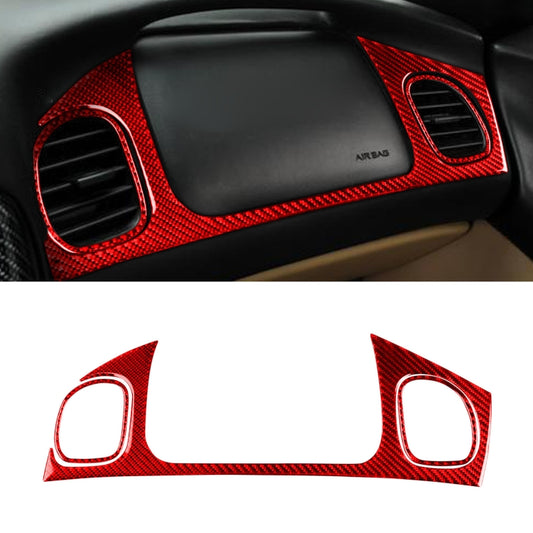 3 in 1 Carbon Fiber Car Front Passenger Seat Air Outlet Sticker Kits for Chevrolet Corvette C5 1998-2004, Left Drive(Red) - Car Interior Mouldings by buy2fix | Online Shopping UK | buy2fix
