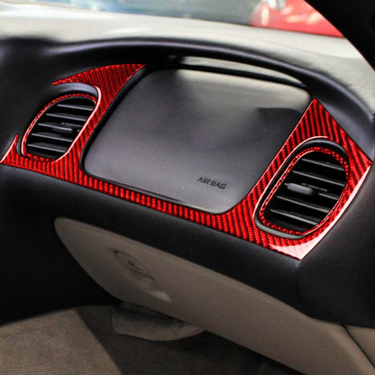 3 in 1 Carbon Fiber Car Front Passenger Seat Air Outlet Sticker Kits for Chevrolet Corvette C5 1998-2004, Left Drive(Red) - Car Interior Mouldings by buy2fix | Online Shopping UK | buy2fix