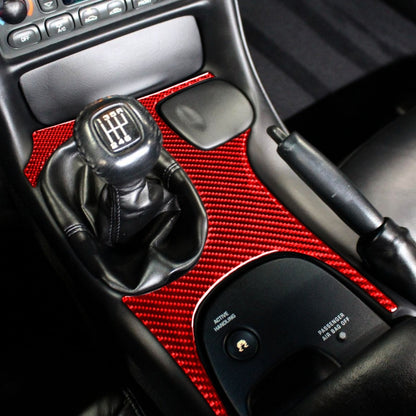 Carbon Fiber Car Gear Panel Sticker for Chevrolet Corvette C5 1998-2004, Left Drive (Red) - Car Interior Mouldings by buy2fix | Online Shopping UK | buy2fix