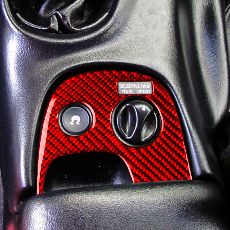 Carbon Fiber Car Traction Control Sticker for Chevrolet Corvette C5 1998-1999, Left Drive (Red) - Car Interior Mouldings by buy2fix | Online Shopping UK | buy2fix