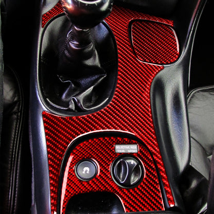 3 in 1 Carbon Fiber Car Gear Panel Sticker Kits B for Chevrolet Corvette C5 1998-2004, Left Drive (Red) - Car Interior Mouldings by buy2fix | Online Shopping UK | buy2fix