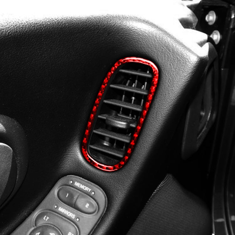 2 in 1 Car Carbon Fiber Driver Side Air Vent Sticker for Chevrolet Corvette C5 1998-2004, Left Drive(Red) - Car Interior Mouldings by buy2fix | Online Shopping UK | buy2fix