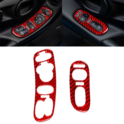 2 in 1 Car Carbon Fiber Door Control Panel Memory Seat Sticker Set for Chevrolet Corvette C5 1998-2004, Left Drive (Red) - Car Interior Mouldings by buy2fix | Online Shopping UK | buy2fix