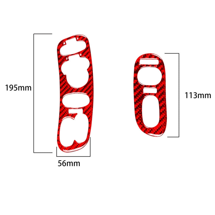 2 in 1 Car Carbon Fiber Door Control Panel Memory Seat Sticker Set for Chevrolet Corvette C5 1998-2004, Left Drive (Red) - Car Interior Mouldings by buy2fix | Online Shopping UK | buy2fix