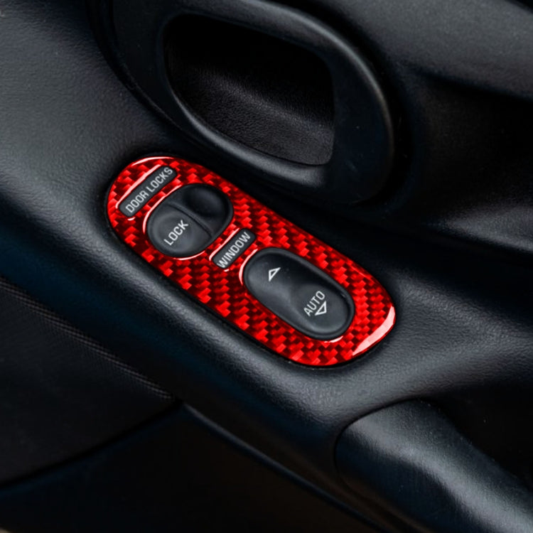 2 in 1 Car Carbon Fiber Door Control Panel  Sticker Set B for Chevrolet Corvette C5 1998-2004, Left Drive(Red) - Car Interior Mouldings by buy2fix | Online Shopping UK | buy2fix
