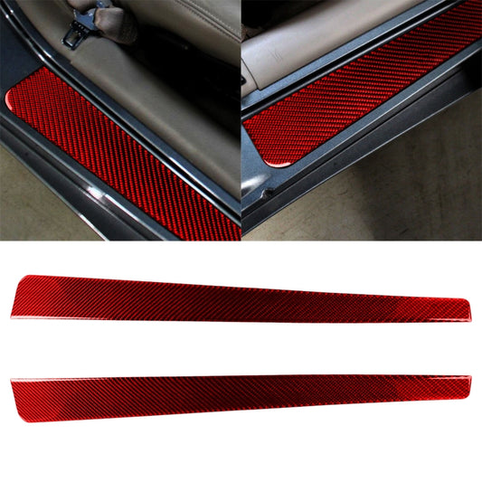 2 in 1 Car Carbon Fiber Threshold Sticker for Chevrolet Corvette C5 1998-2004, Left Drive(Red) - Car Interior Mouldings by buy2fix | Online Shopping UK | buy2fix