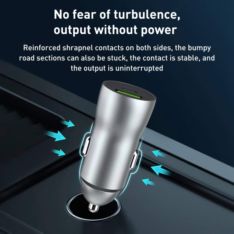 20W PD+22.5W USB Ports Car Charger, Compatible with Android and IOS (Grey) - Car Charger by buy2fix | Online Shopping UK | buy2fix