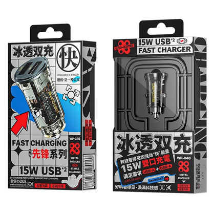 WK WP-C40 Vanguard Series 15W Daul USB Car Charger - Car Charger by WK | Online Shopping UK | buy2fix