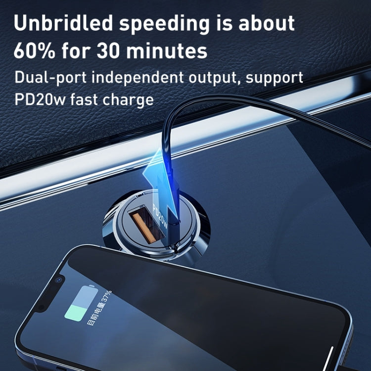 WK WP-C38 Mini PD20W USB + Type-C Car Charger - Car Charger by WK | Online Shopping UK | buy2fix