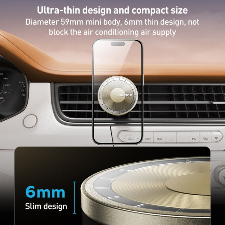 MOMAX MoVe Universal Transparent Magnetic Air Outlet Car Holder (Gold) - Universal Car Holders by MOMAX | Online Shopping UK | buy2fix