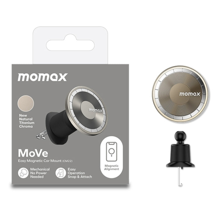 MOMAX MoVe Universal Transparent Magnetic Air Outlet Car Holder (Gold) - Universal Car Holders by MOMAX | Online Shopping UK | buy2fix