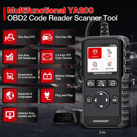 KINGBOLEN YA200 OBD2 Car Fault Diagnosis Tool Fault Analyzer - Code Readers & Scan Tools by buy2fix | Online Shopping UK | buy2fix