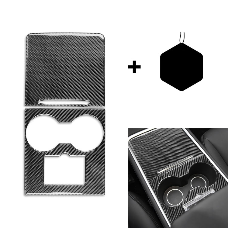 For Tesla Model 3 2017-2022 / Model Y 2000- Car Carbon Fiber Central Control Decorative Sticker (Black) - Car Interior Mouldings by buy2fix | Online Shopping UK | buy2fix